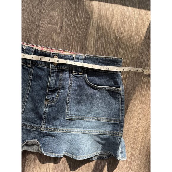 Vintage 2004 Old Navy Ruffle Mini Denim Skirt size 8 - Picture 7 of 8